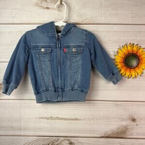 Toddler Levi's Denim Hoodie Jacket Blue Size 12M